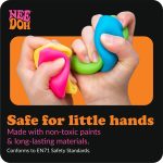 Schylling NeeDoh Mac 'N' Squeeze - Sensory Squeeze Toy - Contains 4 Squishy Noodles - 3 Wide - Color May Vary (Pack of 1)